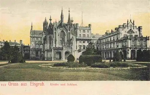 AK / Ansichtskarte  Eisgrub Maehren Lednice Schloss CZ Kirche und Schloss