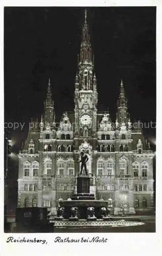 AK / Ansichtskarte  Reichenberg  LIBEREC Boehmen CZ Rathaus bei Nacht