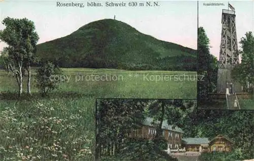 AK / Ansichtskarte  Rosenberg 630m Ruzak Rosendorf Boehmen CZ Panorama Aussichtsturm Gastwirtschaft