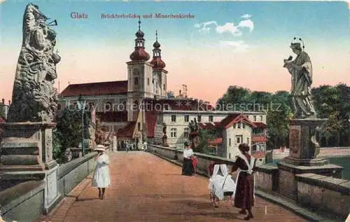 AK / Ansichtskarte  Glatz Klodzko Niederschlesien PL Bruecktorbruecke und Minoritenkirche