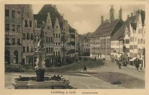 AK / Ansichtskarte  Landsberg Lech Bayern Herkomerstrasse Brunnen