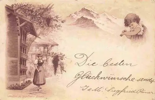 AK / Ansichtskarte  Imkerei Bienenzucht Apiculture Beekeeping Frau Kind Litho