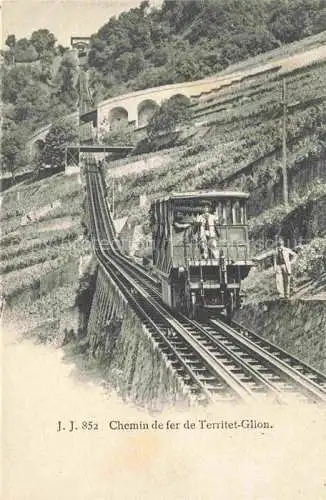 AK / Ansichtskarte  Zahnradbahn Standseilbahn Furniculaire Rack Railway-- J.J.852 Chemin de fer de Territet Glion