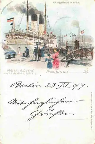 AK / Ansichtskarte  Dampfer Oceanliner Cobra Hamburg Hafen Litho