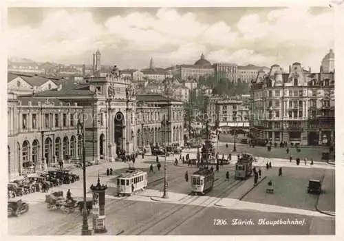 AK / Ansichtskarte  Strassenbahn Tramway-- Zuerich Hauptbahnhof