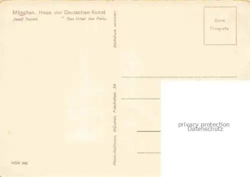 AK / Ansichtskarte  Verlag HDK Haus der Deutschen Kunst Nr. 342 Muenchen Josef Thorek Das Urteil des Paris