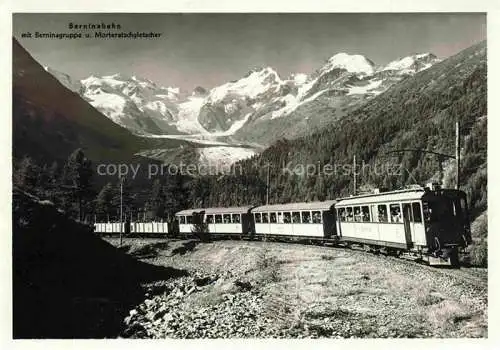 AK / Ansichtskarte  Eisenbahn Railway Chemin de Fer Bernina Nahn Deutsch Schweiz Italien Morteratschgletscher