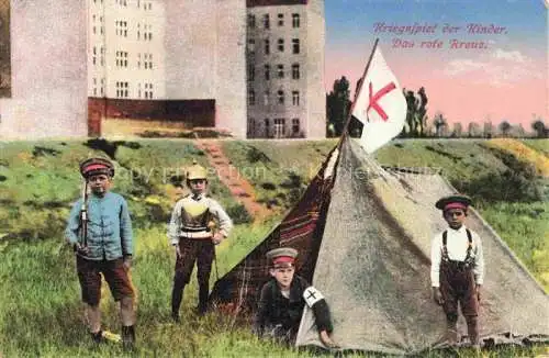 AK / Ansichtskarte  Kinder Child Enfants Kriegsspiel Rete Kreuz 