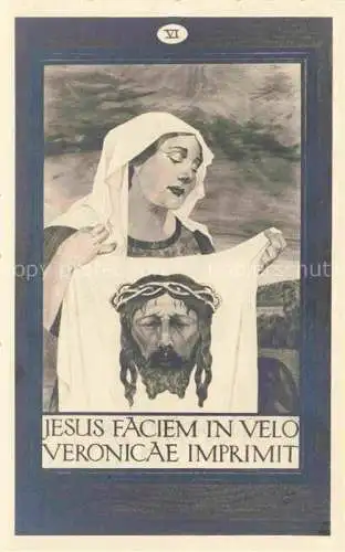 AK / Ansichtskarte  Jesus Christus Christentum Faciem velo verronicae imprimit