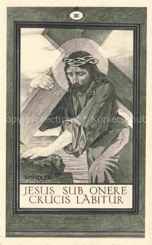 AK / Ansichtskarte  Jesus Christus Christentum Sub Onere Crucis Labitur