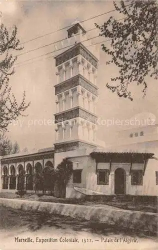 AK / Ansichtskarte  Exposition Coloniale Marseille 1922  Palais Algerie