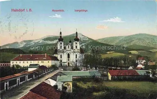 AK / Ansichtskarte  Haindorf  Isergebirge Hejnice CZ mit Kirche Nusstein und Isergebirge