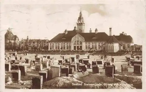 AK / Ansichtskarte  Swinemuende SWINOUJSCIE PL Strand mit Kurhaus