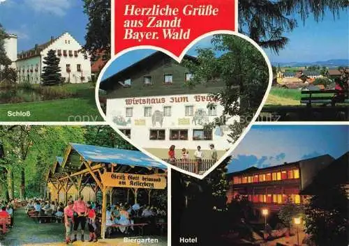 AK / Ansichtskarte  Zandt  Oberpfalz Wirtshaus zum Braeu Gasthof Hotel Schloss Biergarten