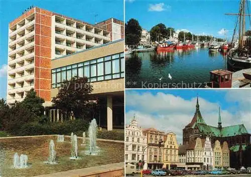 AK / Ansichtskarte  ROSTOCK Hotel Warnow Wasserspiele Hafen Stadtzentrum Kirche