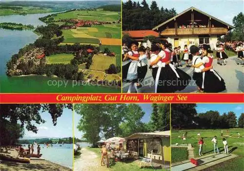 AK / Ansichtskarte  Waging See Campingplatz Gut Horn am Waginger See Strand Minigolf Volkstanz Trachten