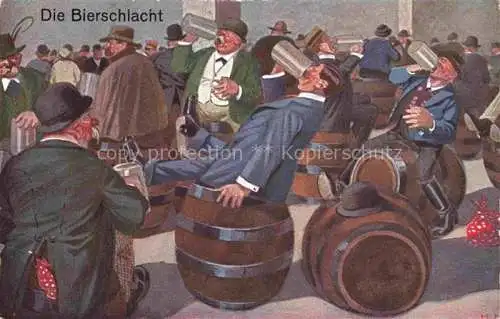 AK / Ansichtskarte  Bier Beer Biere Schlacht Fass 