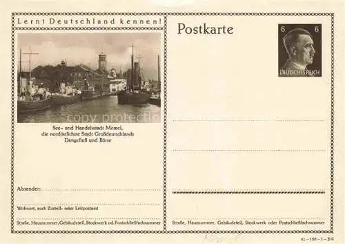 AK / Ansichtskarte  Memel KLAIPEDA Lithuania See und Hansestadt Dangefluss und Boerse