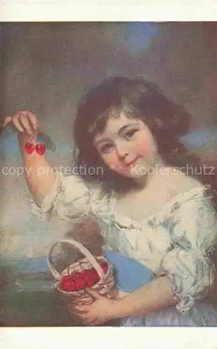 AK / Ansichtskarte  Russel John Kuenstlerkarte Girl with cherries