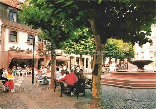 AK / Ansichtskarte  St Wendel Saarland Schloss Café Haid Strassencafé Brunnen