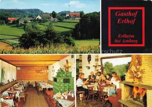 AK / Ansichtskarte  Erlheim Ursensollen Panorama Gasthof Erlhof Gastraum Kaminzimmer