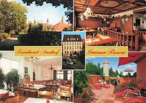 AK / Ansichtskarte  Uffenheim Neustadt Aisch-Bad Windsheim Bayern Landhotel Gasthof Gruener Baum Gastraeume Terrasse