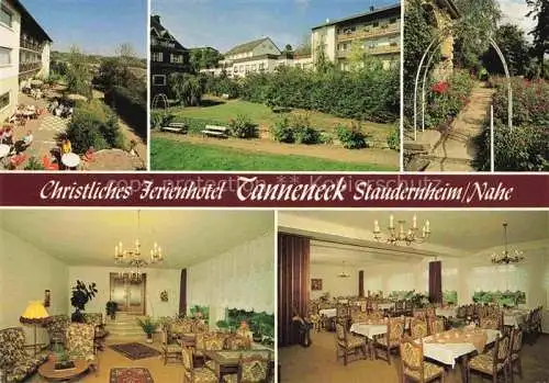 AK / Ansichtskarte  Staudernheim Christliches Ferienhotel Tanneneck Foyer Restaurant Garten Terrasse