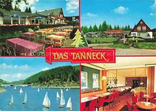 AK / Ansichtskarte  Schulenberg Oberharz Hotel Restaurant Café Das Tanneck Okertalsperre Segeln