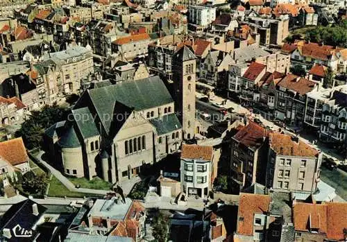 AK / Ansichtskarte  De Panne La Panne Belgie Eglise Notre-Dame vue aérienne