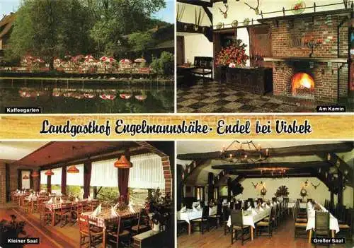 AK / Ansichtskarte  Endel Vechta Landgasthof Engelmannsbaeke Saal Kamin Kaffeegarten