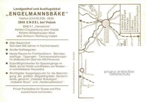 AK / Ansichtskarte  Endel Vechta Landgasthof Engelmannsbaeke Saal Kamin Kaffeegarten