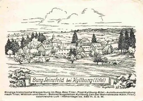 AK / Ansichtskarte  Kyllburg Eifelkreis Rheinland-Pfalz Burg Seinsfeld Kl. Gerhards Kuenstlerkarte