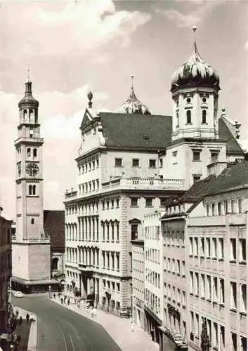 AK / Ansichtskarte  AUGSBURG Maximilianstrasse Perlachturm und Rathaus