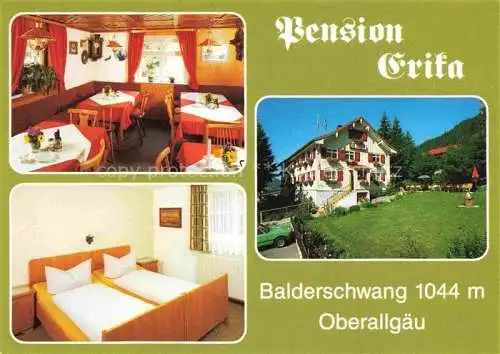 AK / Ansichtskarte  Balderschwang Pension Erika Gastraum Fremdenzimmer