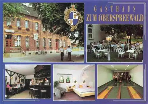 AK / Ansichtskarte  Neu Zauche Gasthaus zum Oberspreewald Restaurant Theke Fremdenzimmer Kegelbahn Gartenterrasse