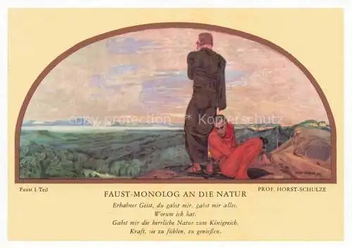 AK / Ansichtskarte  LEIPZIG Auerbachs Keller Maedlerpassage Gemaelde Prof. Horst Schulze Faust 1. Teil Faust-Monolog an die Natur Kuenstlerkarte