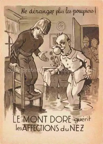 AK / Ansichtskarte  Le Mont-Dore 63 Puy-de-Dome Cure thermale des voies respiratoires Karikaturen Kuenstlerkarte