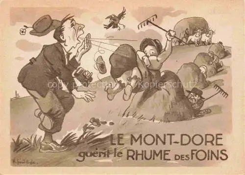 AK / Ansichtskarte  Le Mont-Dore 63 Puy-de-Dome Cure thermale des voies respiratoires Karikaturen Kuenstlerkarte