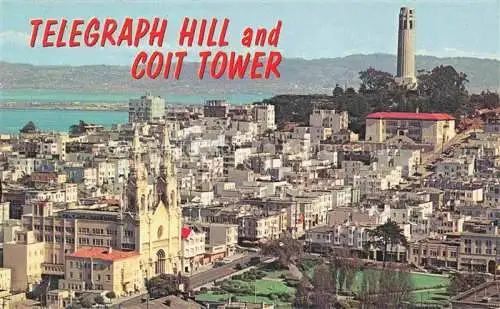 AK / Ansichtskarte  SAN FRANCISCO California USA Historic Telegraph Hill and Coit Tower aerial view