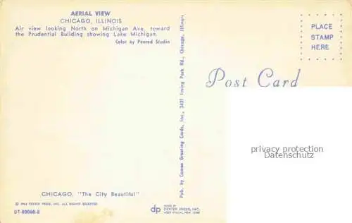 AK / Ansichtskarte  CHICAGO  Illinois USA Arial view looking north on Michigan Avenue Prudential Building Lake Michigan