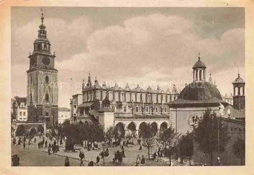 AK / Ansichtskarte  Krakau KRAKOW PL Adolf Hitler Platz Rathaus Tuchhalle und Adalbert Kirche