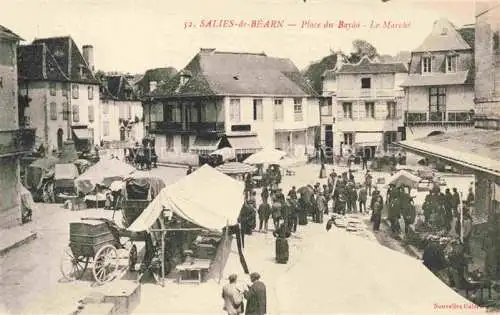 AK / Ansichtskarte  Salies-de-Bearn 64 Pyrenees-Atlantiques Place du Bayaa Le Marche