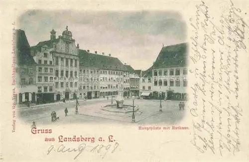 AK / Ansichtskarte  Landsberg Lech Bayern Hauptplatz mit Rathaus