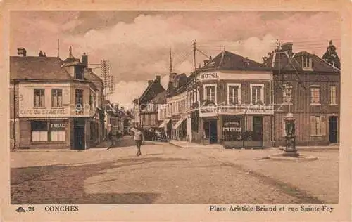 AK / Ansichtskarte  Conches-en-Ouche 27 Eure Place Aristide Briand et rue Sainte Foy