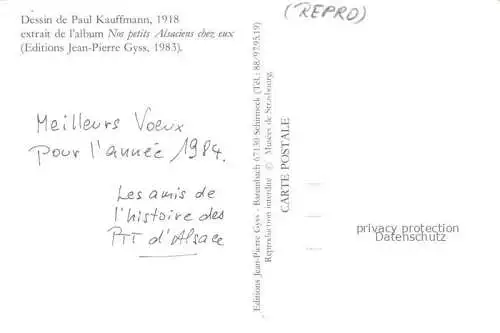 AK / Ansichtskarte  Kauffmann P. Alsace Elsass Kuenstlerlitho Nos petits Alsaciens chez eux