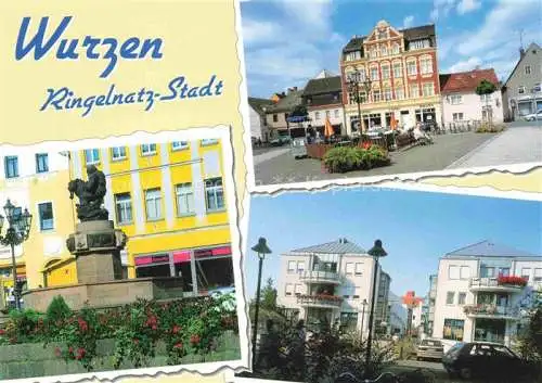 AK / Ansichtskarte  Wurzen Sachsen Jacobsplatz Ringelnatz-Springbrunnen Neubau ehemaliges Stadtgut