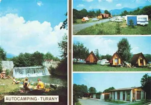 AK / Ansichtskarte  Turany Slovakia Autocamping Trusalová Bungalows Wasserfall