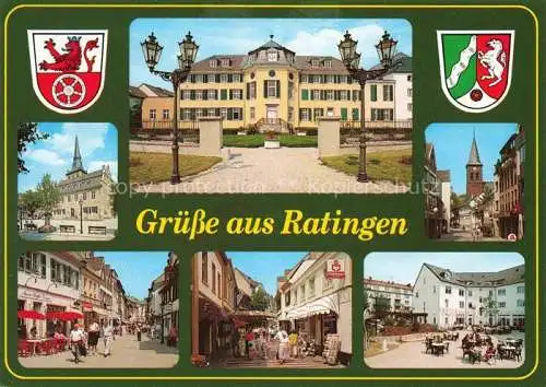 AK / Ansichtskarte  RATINGEN Motive Stadtzentrum Schloss Fussgaengerzone Strassencafés