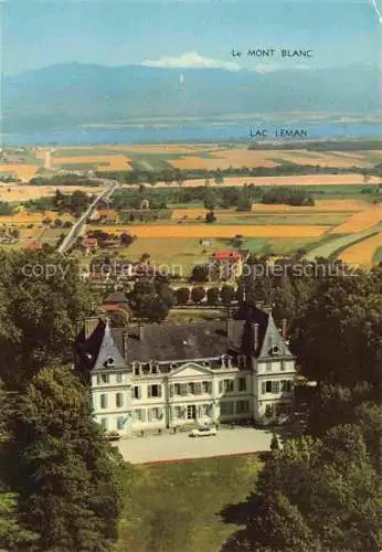 AK / Ansichtskarte  Divonne-les-Bains 01 Ain Château Lac Léman et le Mont Blanc vue aérienne