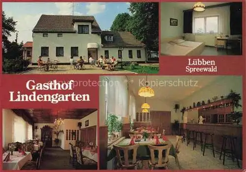 AK / Ansichtskarte  Luebben Spreewald Gasthof Lindengarten Gastraum Fremdenzimmer